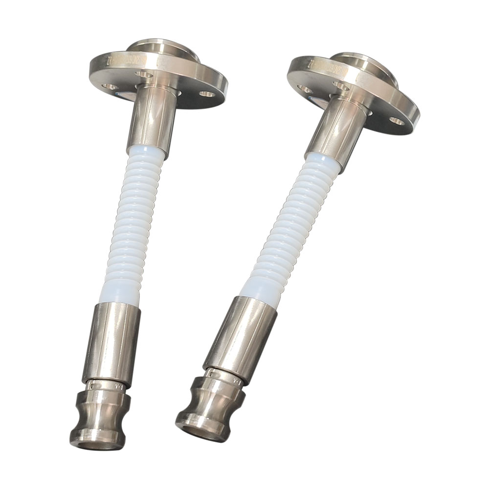 Type E Flexible Curragated PTFE Hose High Teperature Resistance Flange Convoluted PTFE Tube